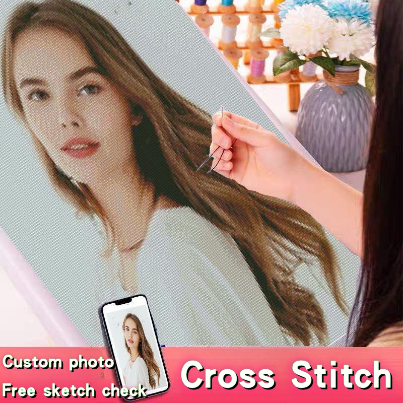 Cotton Embroidery Thread Skeins - Zestaw do haftowania krzyżykowego ze zdjęciem