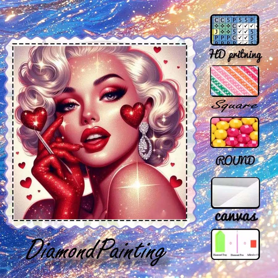 5D Diamond Painting Kit Full Drill - 1 sztuka tkaniny flokowanej 5D DIY,