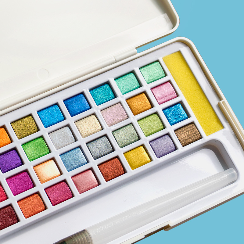 Zestaw farb akwarelowych w kos – Watercolor Paint Set Solid Pigment recenzja i cena
